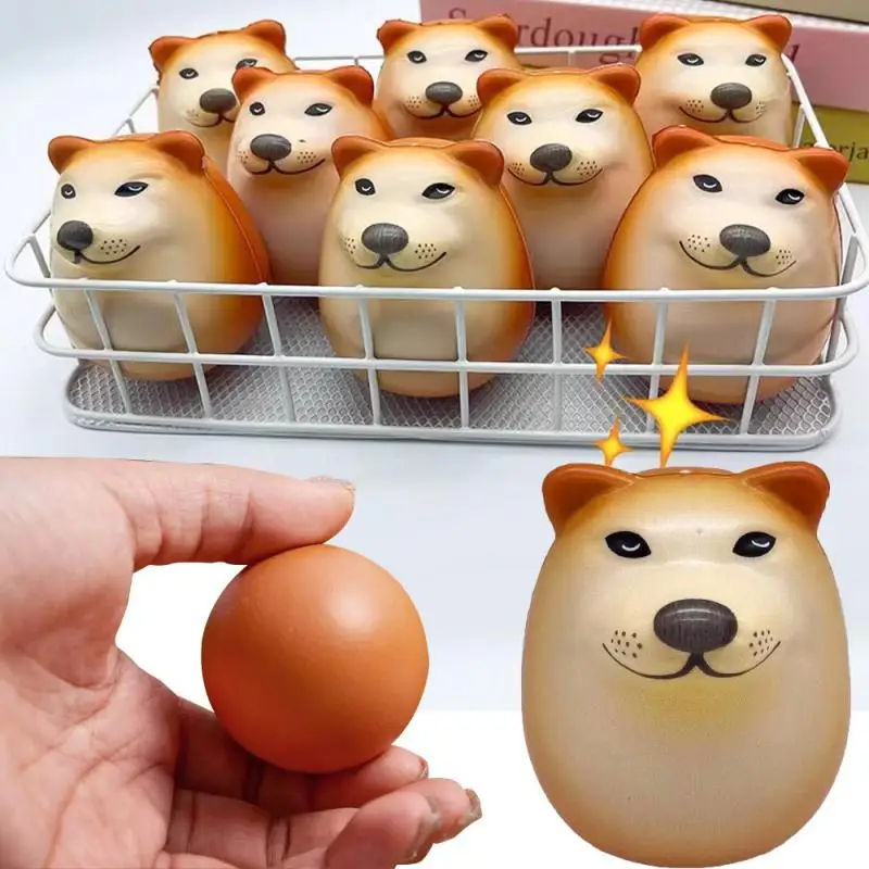 3/1 Stuks Hond Ei Knijpen Speelgoed Decompressie Knijp Simulatie Shiba Inu Speelgoed Kantoor Vent Stress Reliëf Artefact Hond Creativiteit Speelgoed