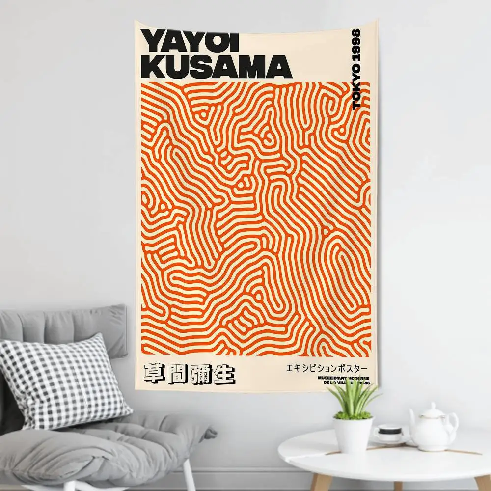 1pc Abstract Yayoi Kusama Anime Wall Tapestry Bohemian Wall Tapestries Mandala Home Decor For Living Room Bedroom Dorm
