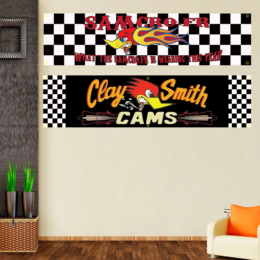 ZXBanner 2x8 футов Mr.Horsepower Clay Smith Cams флаг полиэстер с принтом баннер гараж или открытый для украшения флаг