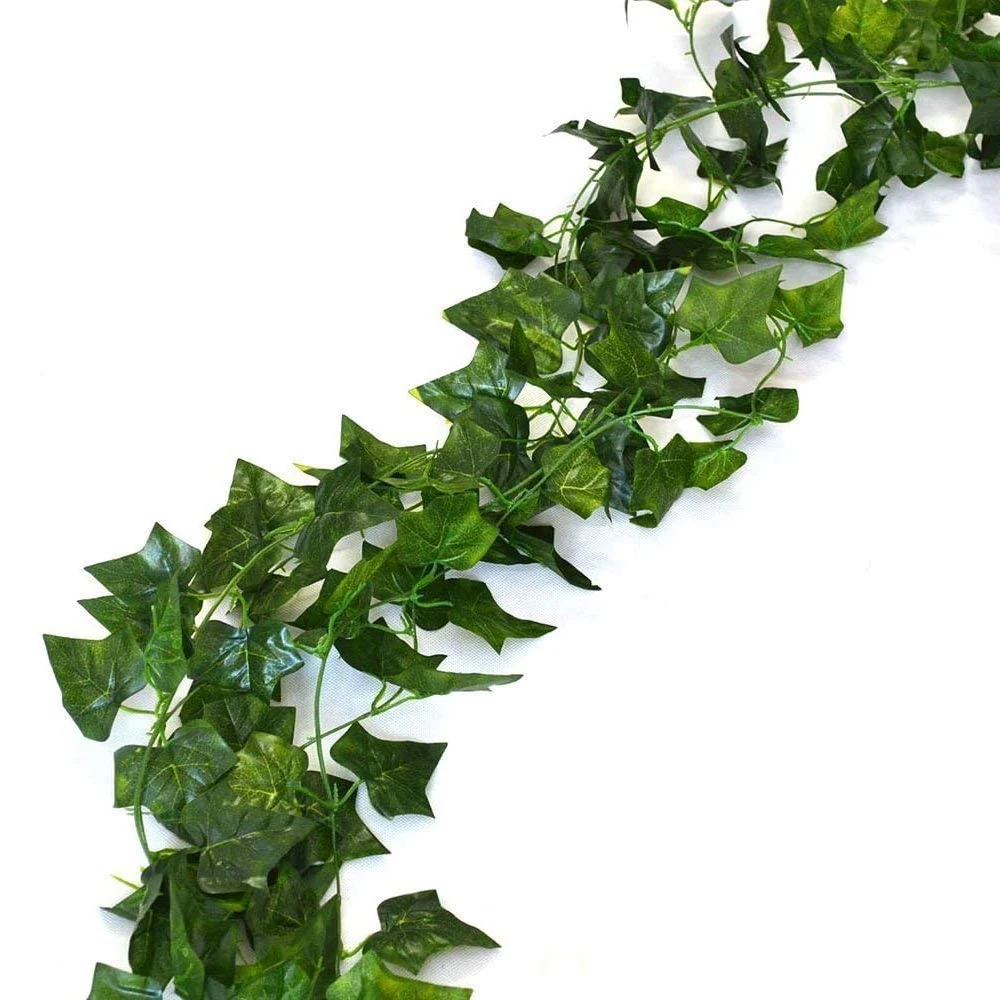6 Piezas de Guirnalda de Hojas Artificiales de Seda de 200 cm, Planta Colgante, Decoración para el Hogar, Bodas, Jardín, Baño, Enredadera Verde, 1 Pieza/6 Piezas