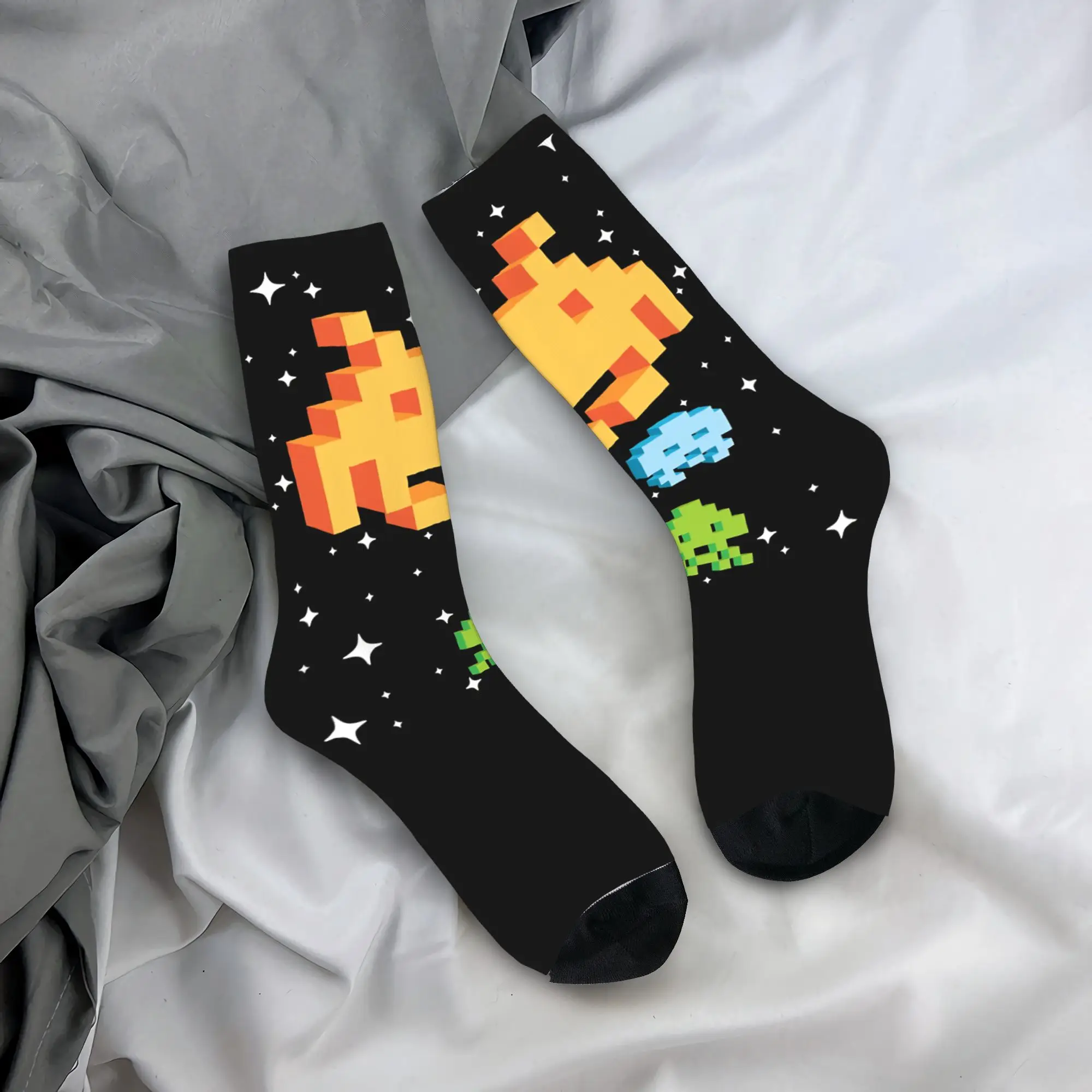 Space Invaders Lightweight  Socks  Non Slip Stockings Women Men Warm Soft Running Socks Spring Casual Pattern Socks