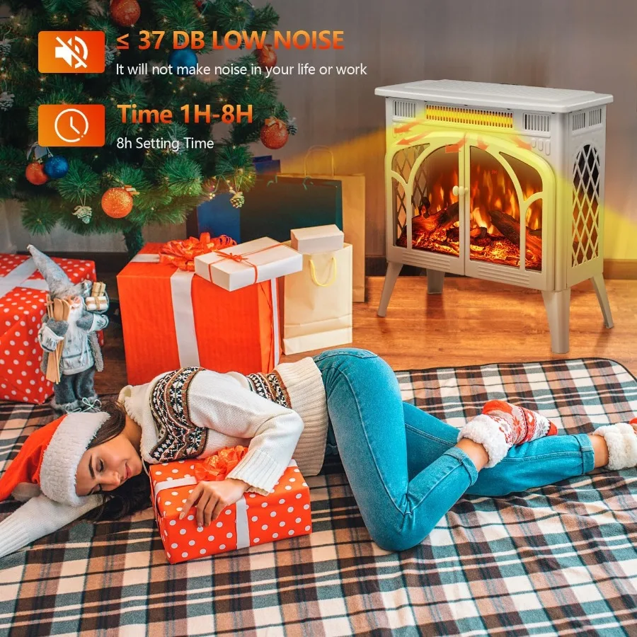 سخان الموقد الكهربائي 25 مع تصميم أنيق للكاتدرائية عن بعد لغرفة المعيشة وغرفة النوم يتميز بتأثيرات لهب متعددة أ #6