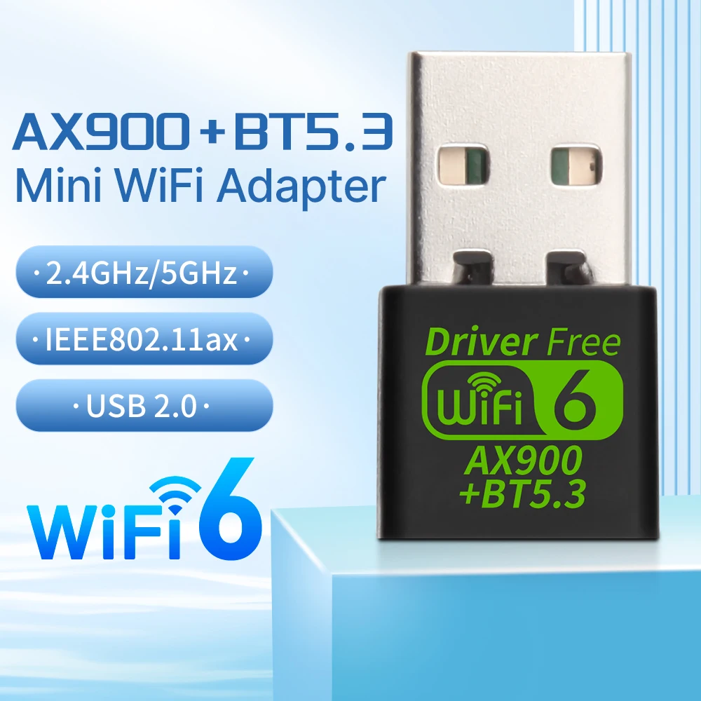 

WiFi 6 AX900 USB WiFi Adapter BT5.3 USB Dongle Dual Band 2.4G/5GHz Wireless WiFi Network Card Ethernet Receiver For Win 10/11