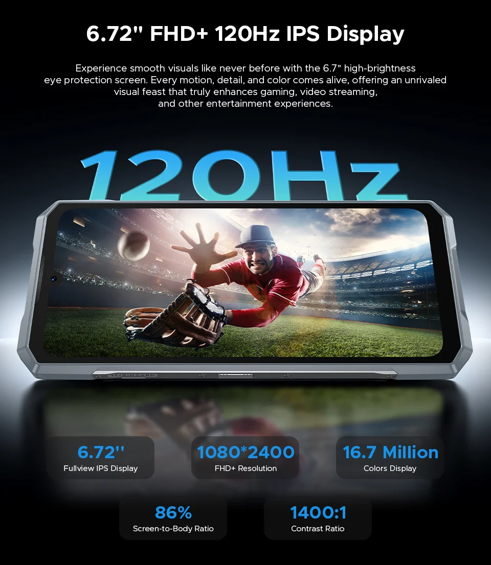 DOOGEE Blade GT Pro 5G Rugged Phone 6.72'' 12GB 512GB 100MP AI Camera 5800mAh Battery LED light Effect Smartphone