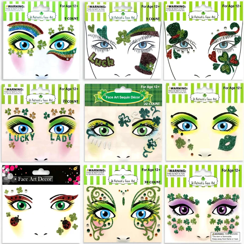 

St. Patrick's Day Party Face Stickers Animal Face Stickers Valentine's Day Face Stickers Makeup Sticker Children's DIY Sticker