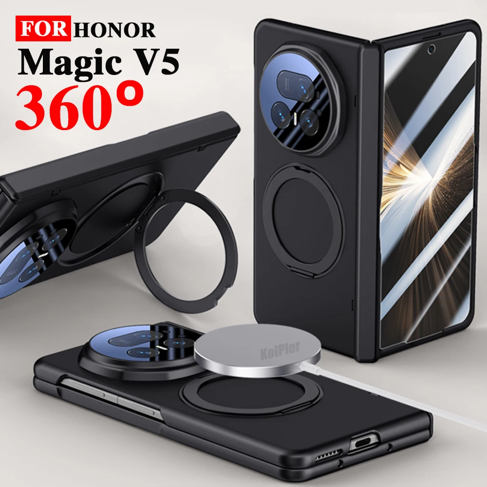 

Стеклянная защитная пленка для экрана V5, сильный магнитный, приятный для кожи чехол для HONOR Magic V5 5G 2025, защитный матовый чехол-держатель