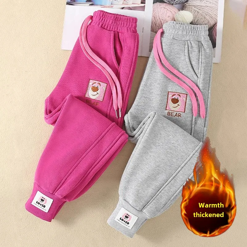 Sanrio Children Sweatpants for Boys Girls Autumn Winter Thick Casual Pants Girl Student Loose Sports Pants Kuromi Kids Trousers