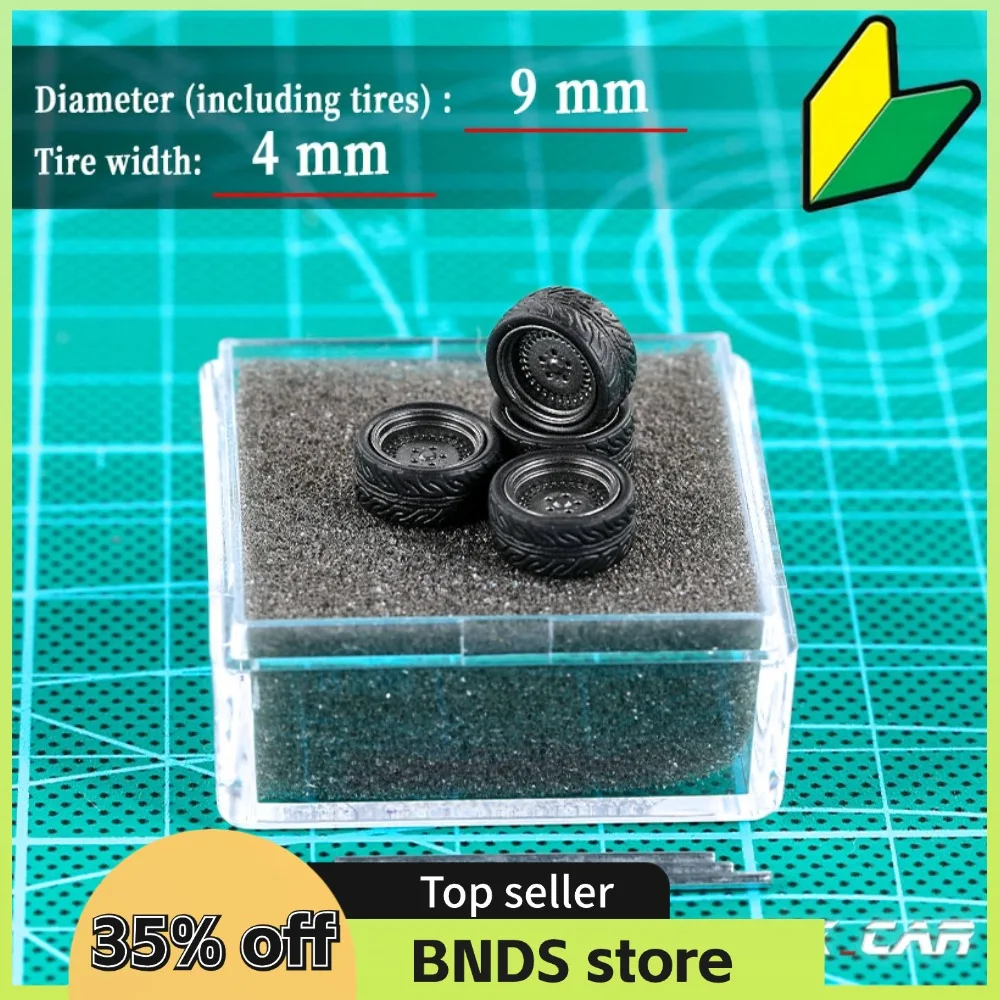Chezhidao 1/64 ABS Wheels With Rubber Tyre Type M Modified Parts Diameter 10mm For Model Car Racing Vehicle Toy Hotwheels Tomica