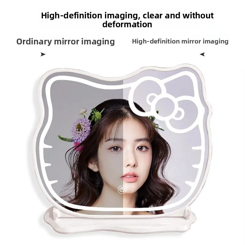 Make-upspiegel met lamp Meisjesslaapkamer Desktop Schoonheidsspiegel Smart Led Dressoir Dressing Spiegel Make-upspiegel Compacte spiegel