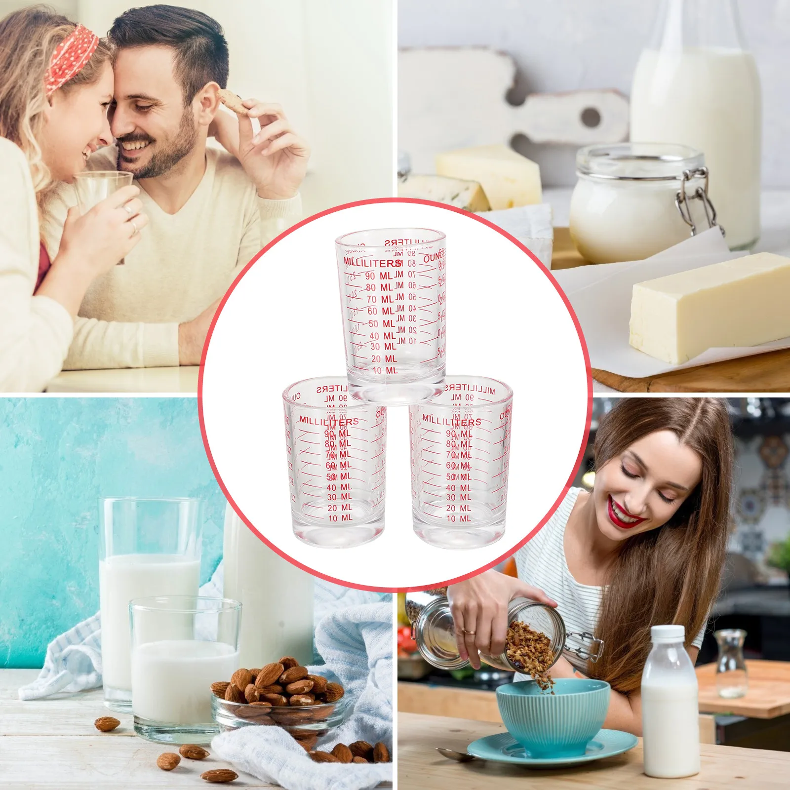 3Pcs 유리 계량컵 세트, 베이킹, 요리, 우유, 커 - Baking Kitchen Set 리뷰 및 가격
