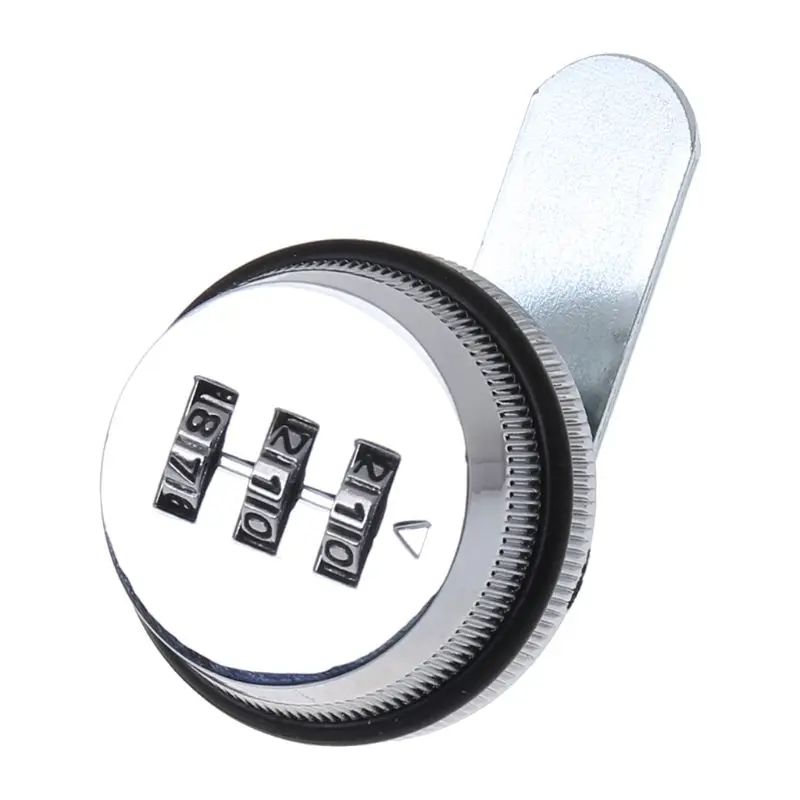 3-Digit Combination Mailbox Lock 7/8" Rotary Tongue Lock for Cabinet Drawer