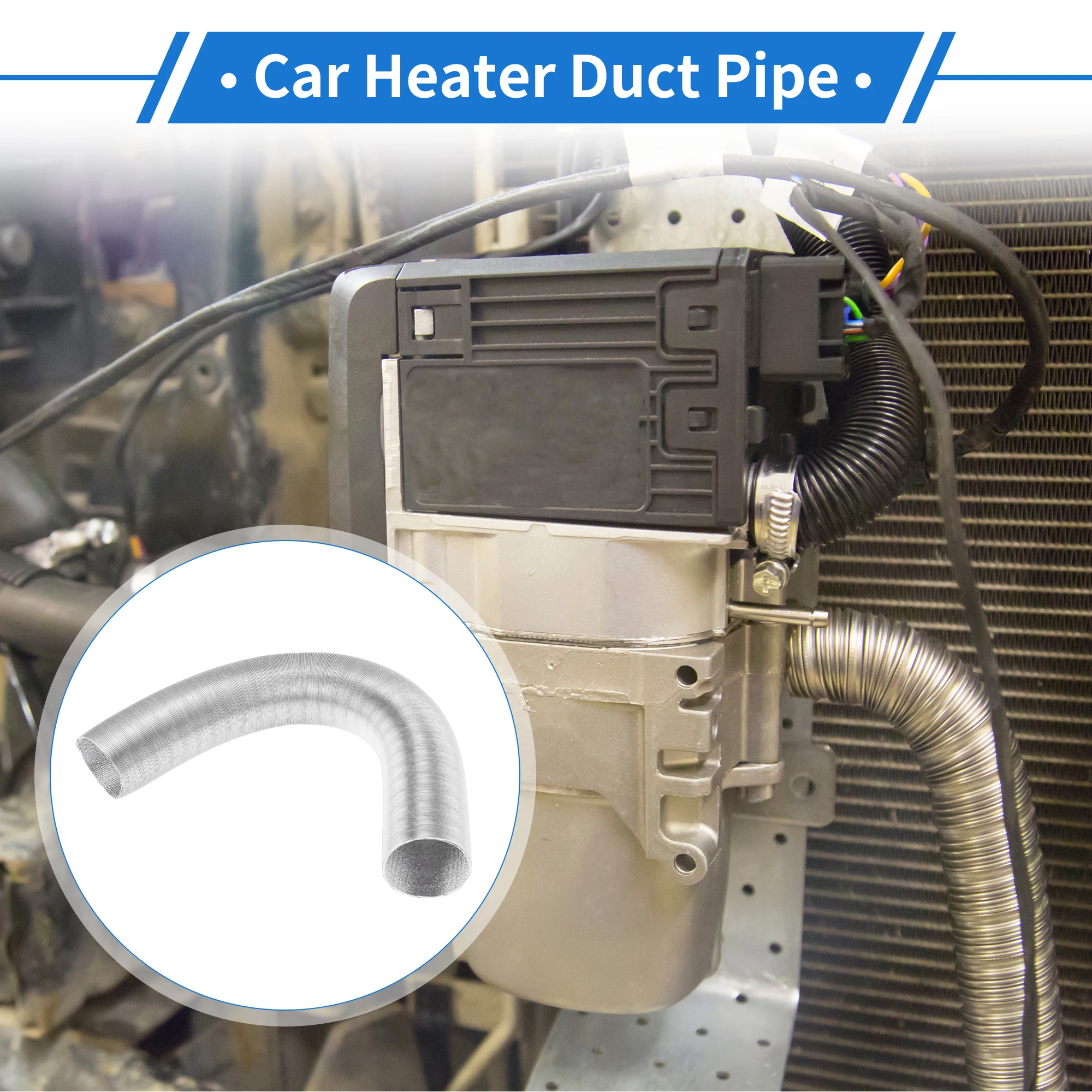 

UXCELL 60 мм диаметр 100 см автомобильный обогреватель воздуховод шланг теплого воздуха для дизельного обогревателя серебристого тона