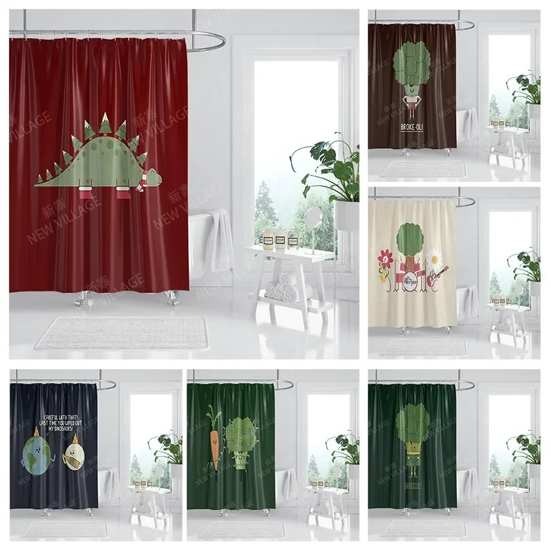 

Waterproof fabric shower curtain Bathroom curtain accessories 180x200 Bath curtain for shower 240*200 cartoon cute decor 240x200