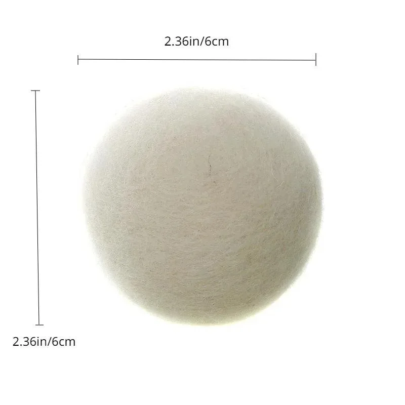 8Pcs 6cm Reusable Wool Dryer Balls Natural Fabric Softener Household Clothes Dryer Washer Anti-winding Cleaning Tools 