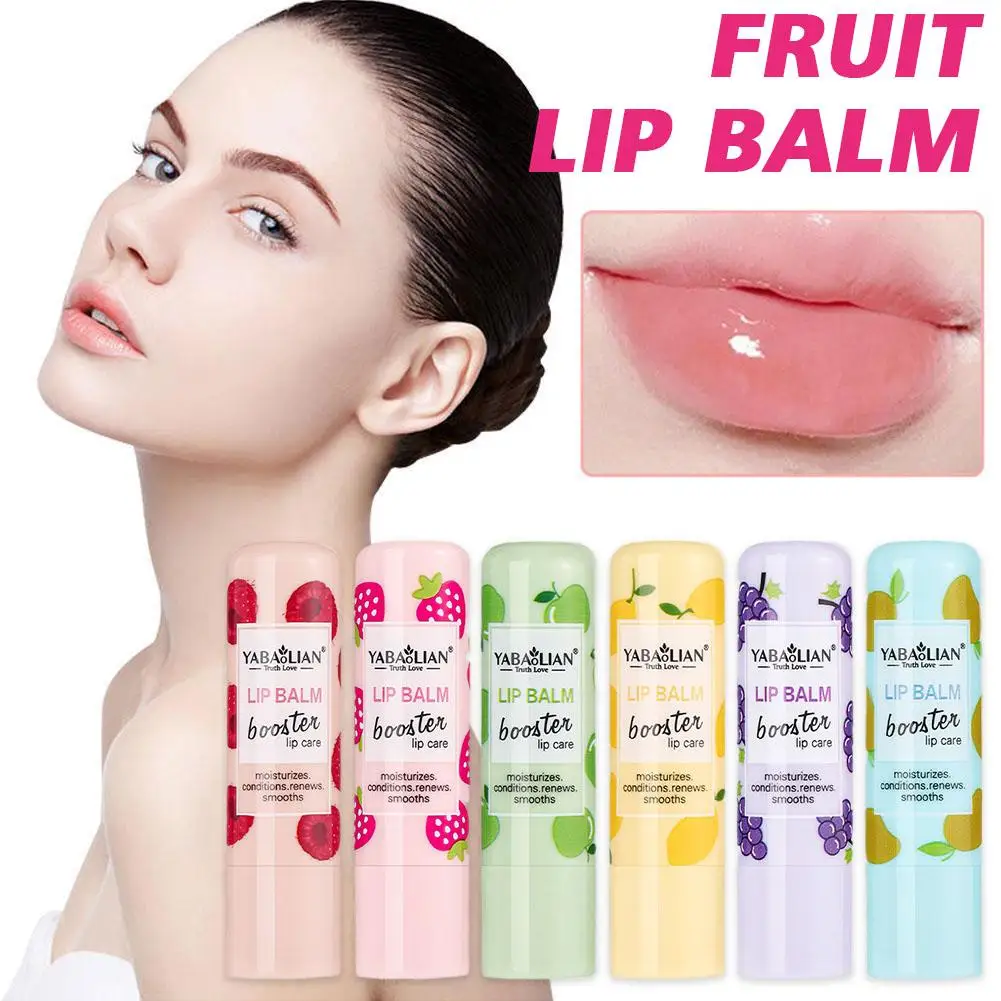 Neues Make-up feuchtigkeit spendend farbloser Lippen balsam natürlicher Glanz verschönern Make-up Lippe niedlichen Lippenstift Gesicht Pflanze Frucht kugel g1q1