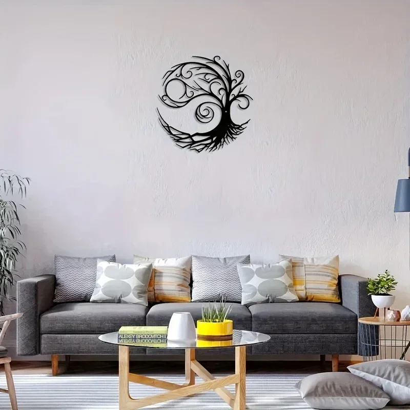 HELLOYOUNG Impresionante árbol de la vida, decoración colgante de pared de Metal, arte moderno, decoración del hogar, añade estilo artístico y elegancia Natural, cualquier Ro