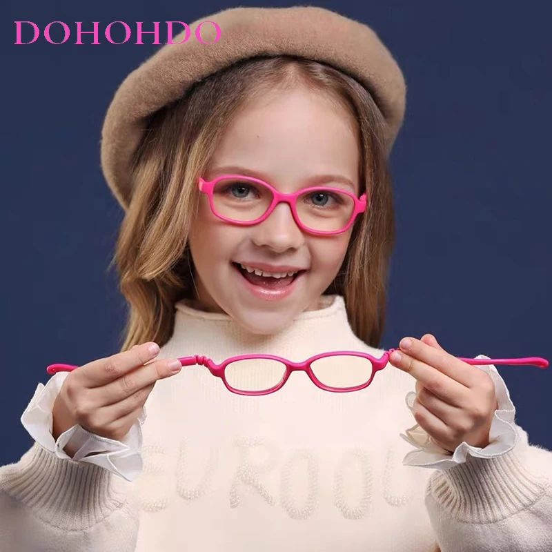 

TR90 Flexible Kids Anti-blue Light Glasses Frame Boys Girls Prescription Glasses Professional Myopic Hyperopia Eyewear With Rope