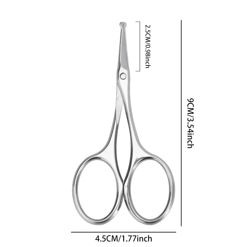 Stainless Steel Nose Hair Scissors Beauty Men And Women Eyebrow Trimming Large Curved Scissors Curved Scissors Beard Trimming Ro
