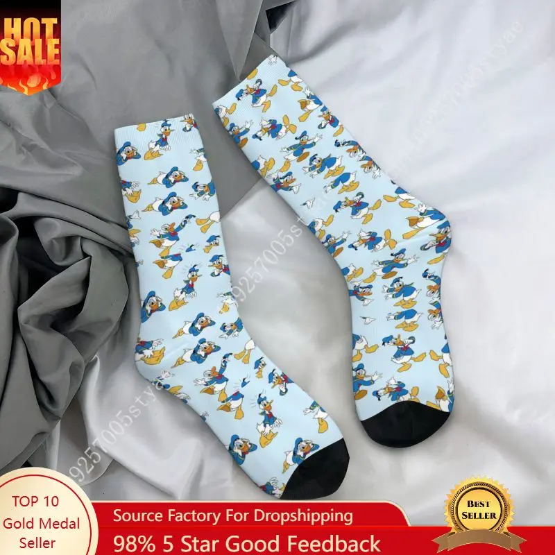 

Custom Donald Duck Mens Crew Socks Unisex Cool Funny Cartoon Spring Summer Autumn Winter Dress Socks