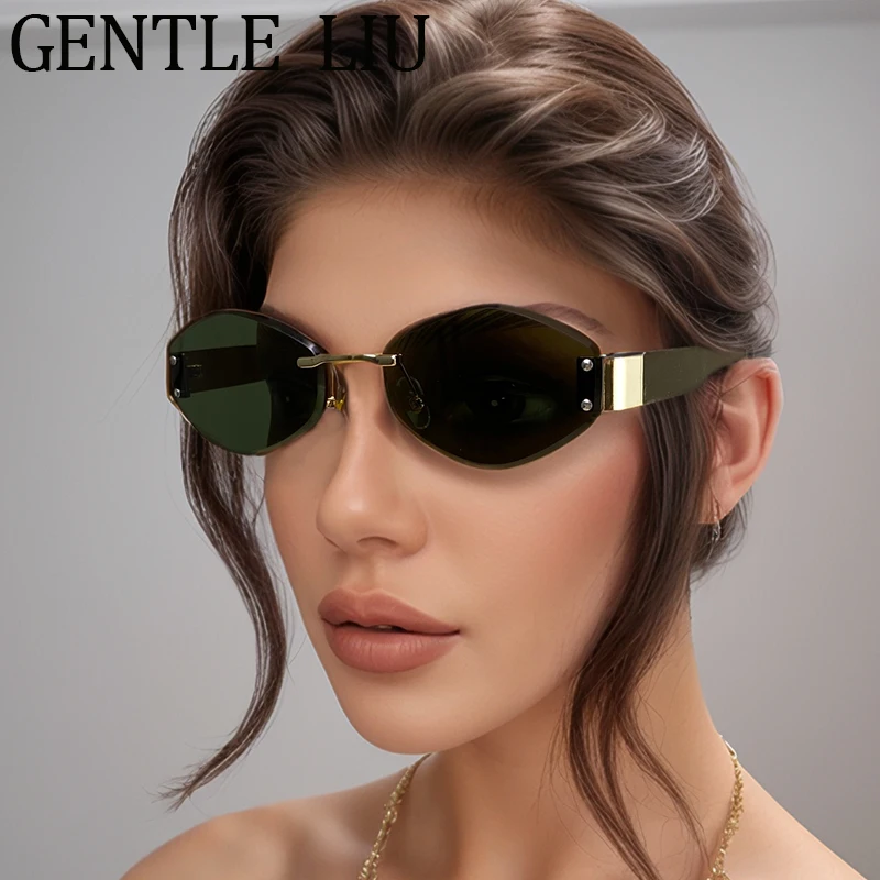 

Vintage Rhombus Metal Small Frame Sunglasses Women 2024 Luxury Brand Fashion Polygon Sun Glasses For Lady Outdoor Eyewear UV400