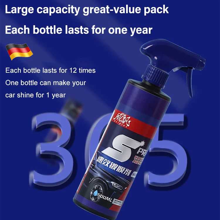 500ml 3 In 1 Car Paint Repair Ceramic Coating Spray Quick Nano-coating Spray Wax Automotive Hydrophobic Polish Paint Cleaner