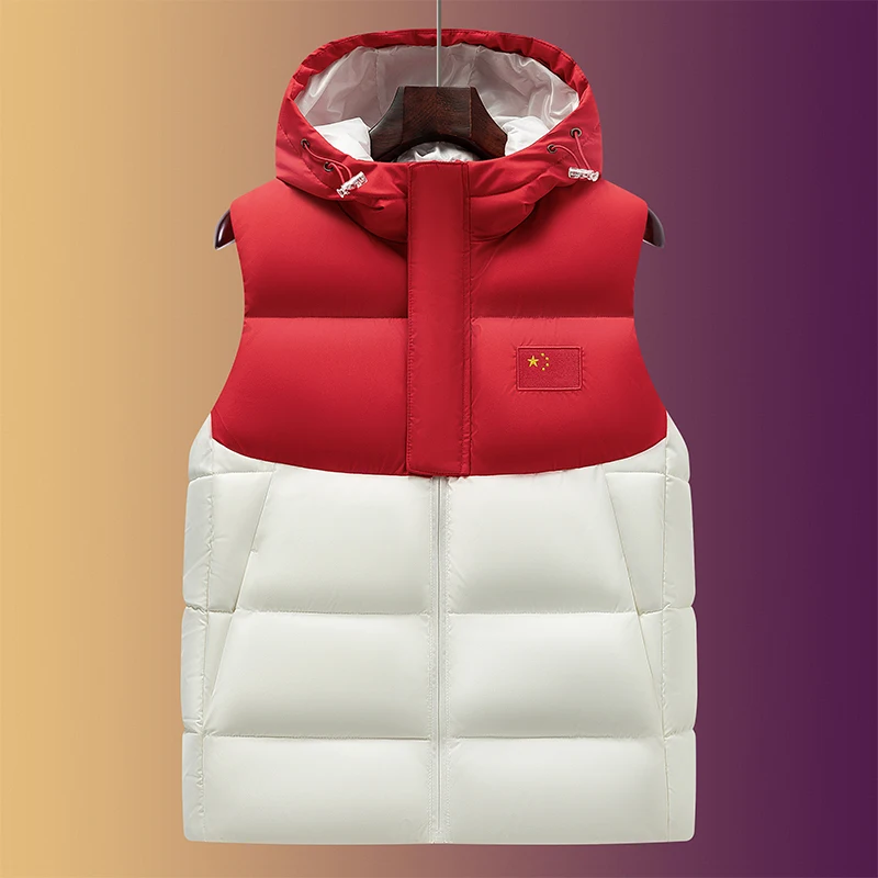 

Хлопковый пуховик в корейском стиле для мальчиков-подростков, облегающая утолщенная зимняя куртка без рукавов, мужской молодежный жилет для уличной моды