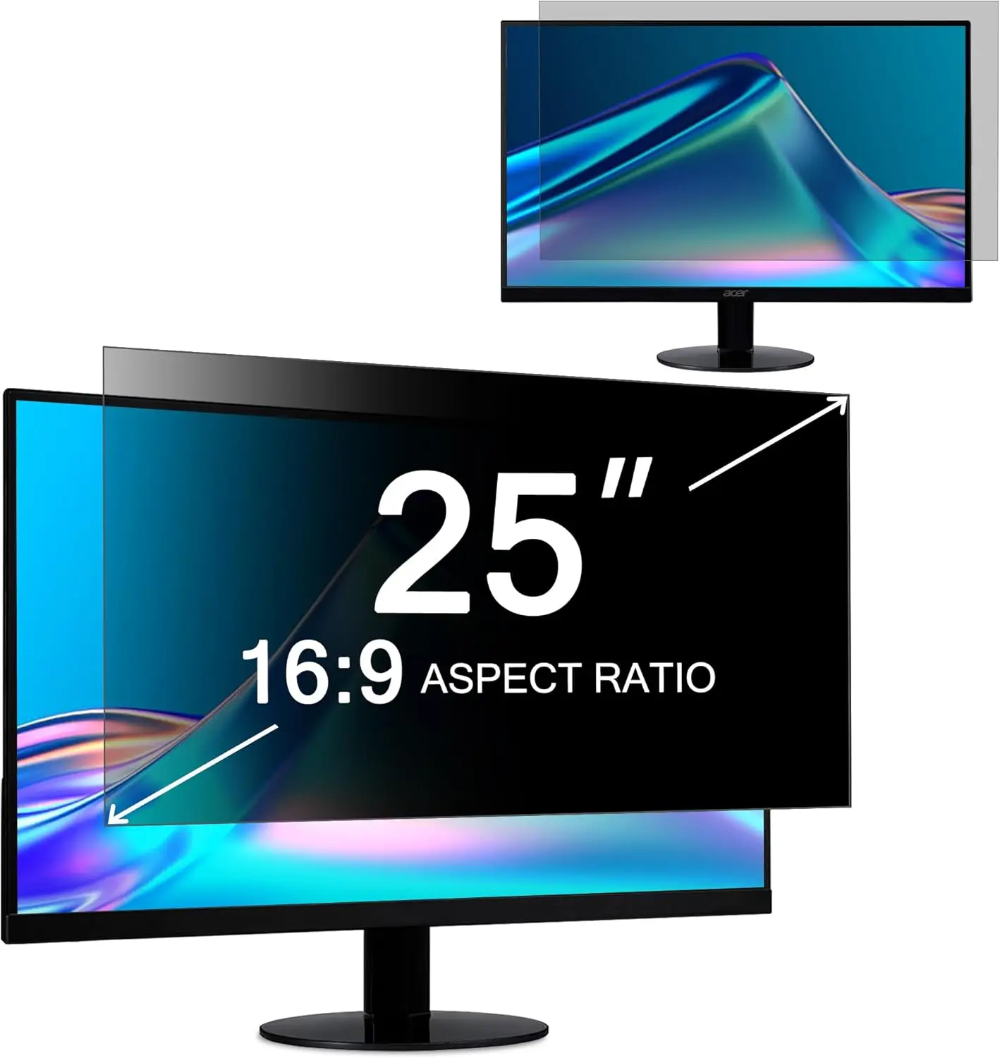 25 Inch Computer Privacy Screen Filter for 16:9 Widescreen Monitor - Anti Blue Light & Glare Protector