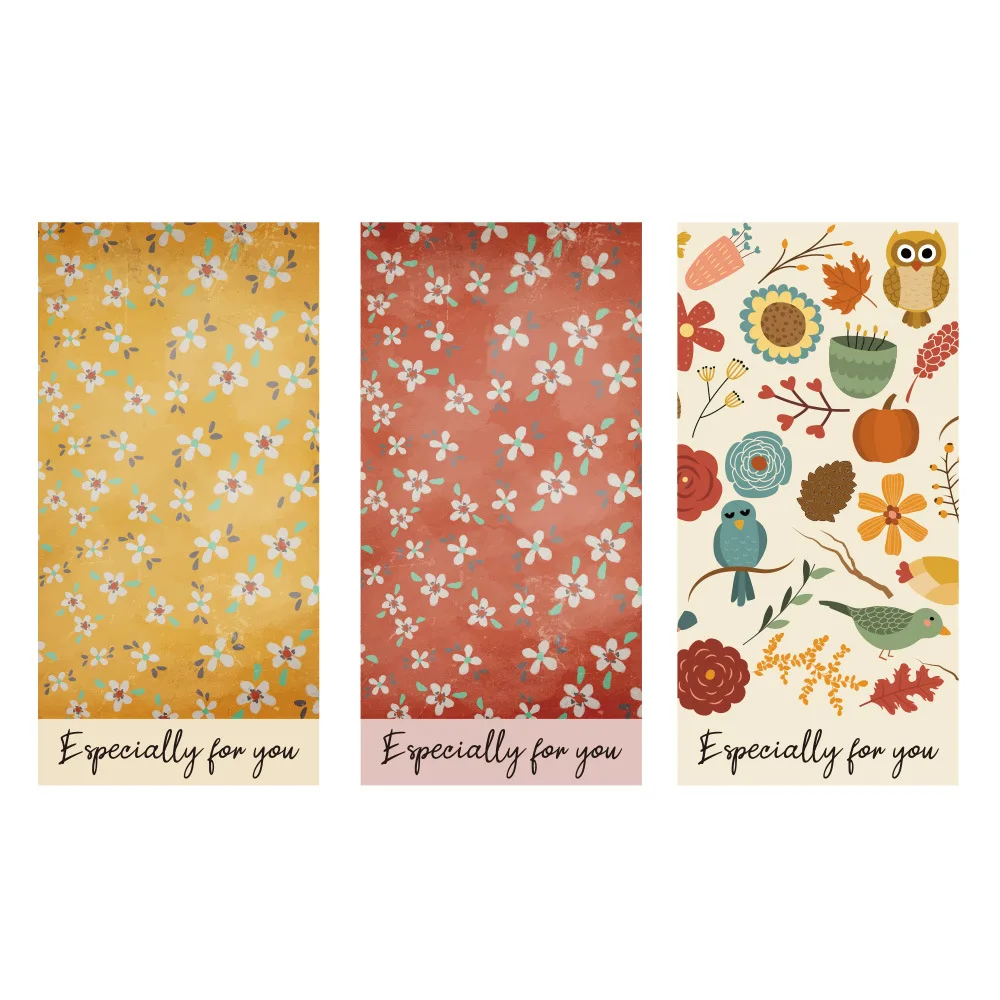 50pcs Flower Rectangle Food Gift Box Sealing Sticker Greeting Label Tag For Bussiness Packaging Especially for You Wholesale