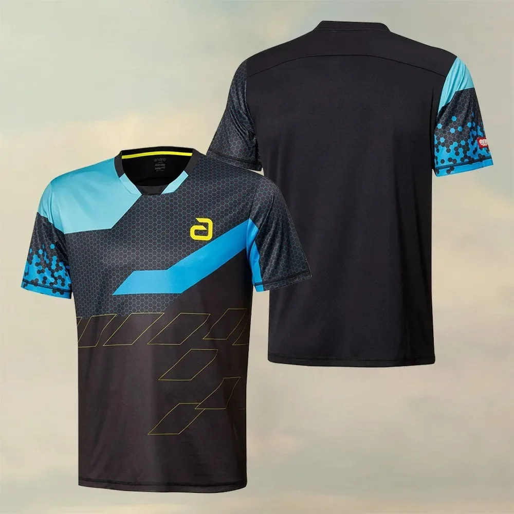 

2025 Men's Summer Table Tennis Quick Dry Ball Clothing Boutique Men's Fitness Sports Through Short Sleeve Men's Tennis Clothing