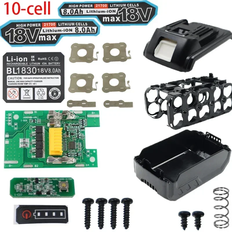 21700 Plastic Case 5/10-cell BL1830 Lithium Battery PCB Charging Protection Circuit Board For Makita 18V Lithium Battery Tools