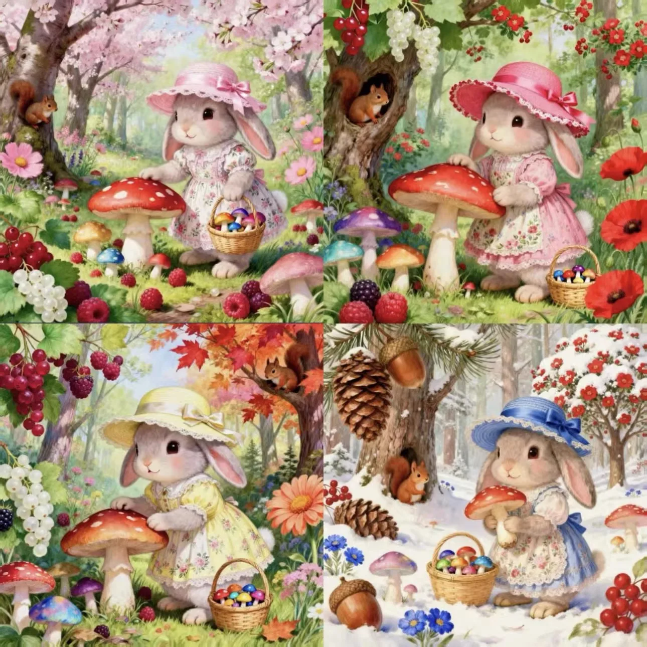 

Набор для вышивания крестиком 14CT 9CT 75x75см с милыми кроликами, с нитками и иглами, 4 стиля, для домашнего декора и рукоделия