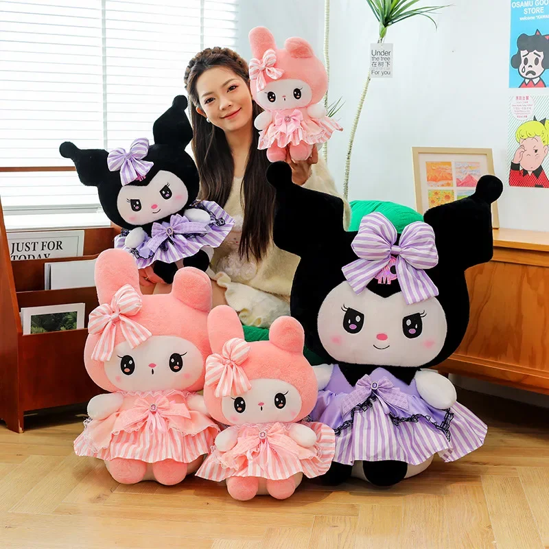 

80 см плюшевые куклы Sanrio, мультяшное платье Куроми, большая плюшевая кукла My Melody, плюшевые игрушки, подушка, декор для комнаты, подарки на день рождения для детей