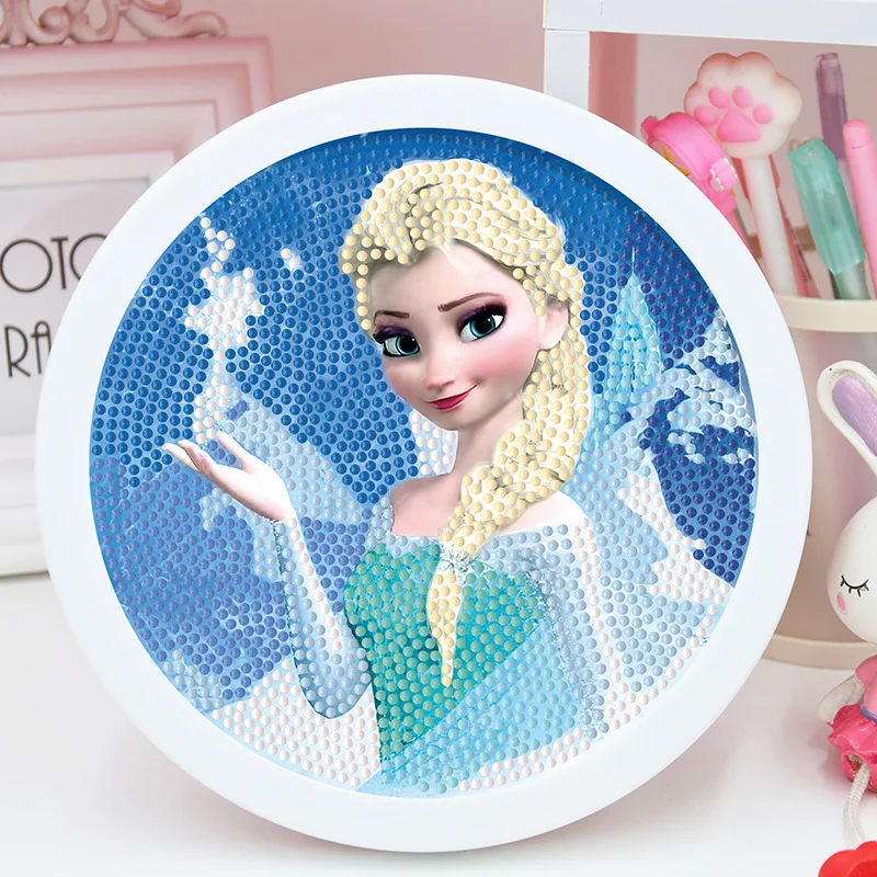 

Princess Frozen DIY Cartoon Diamond Painting With Frame Kids Birthday Gift Ornament Anime Decorative Figurine