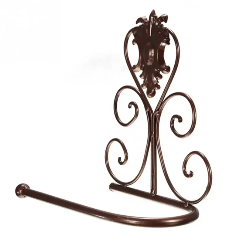 2Pcs Iron Toilet Paper Roll Holder Bathroom Wall Mount Rack toilet paper holder 1PCS Vintage Black White Bronze Paper Holder #05