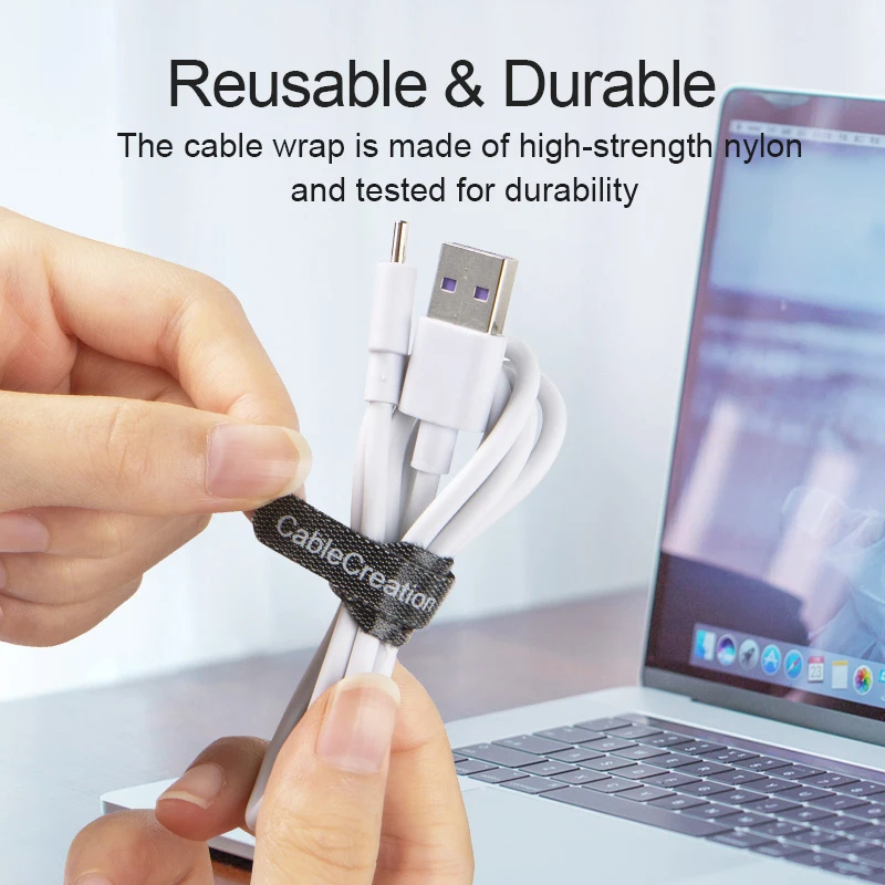 50 قطعة قابلة للشحن كابل العلاقات قابلة لإعادة الاستخدام قابل للتعديل كابل الأشرطة مع تسميات النايلون الربط البريدي العلاقات التفاف T-نوع كابل التعادل