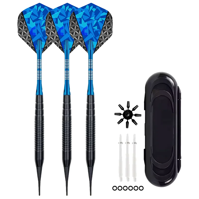 18g Soft Tipped Darts Professional Indoor Plastic Tip Darts Set for Electronic Dartboard Games Plastic Storage Box