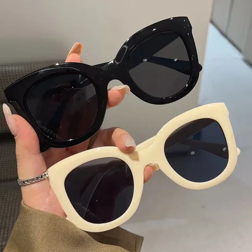 Imagen 2 del producto Gafas de sol de ojo de gato de gran tamaño para mujer, anteojos coloridos de diseñador de marca Popular, moda femenina, nueva