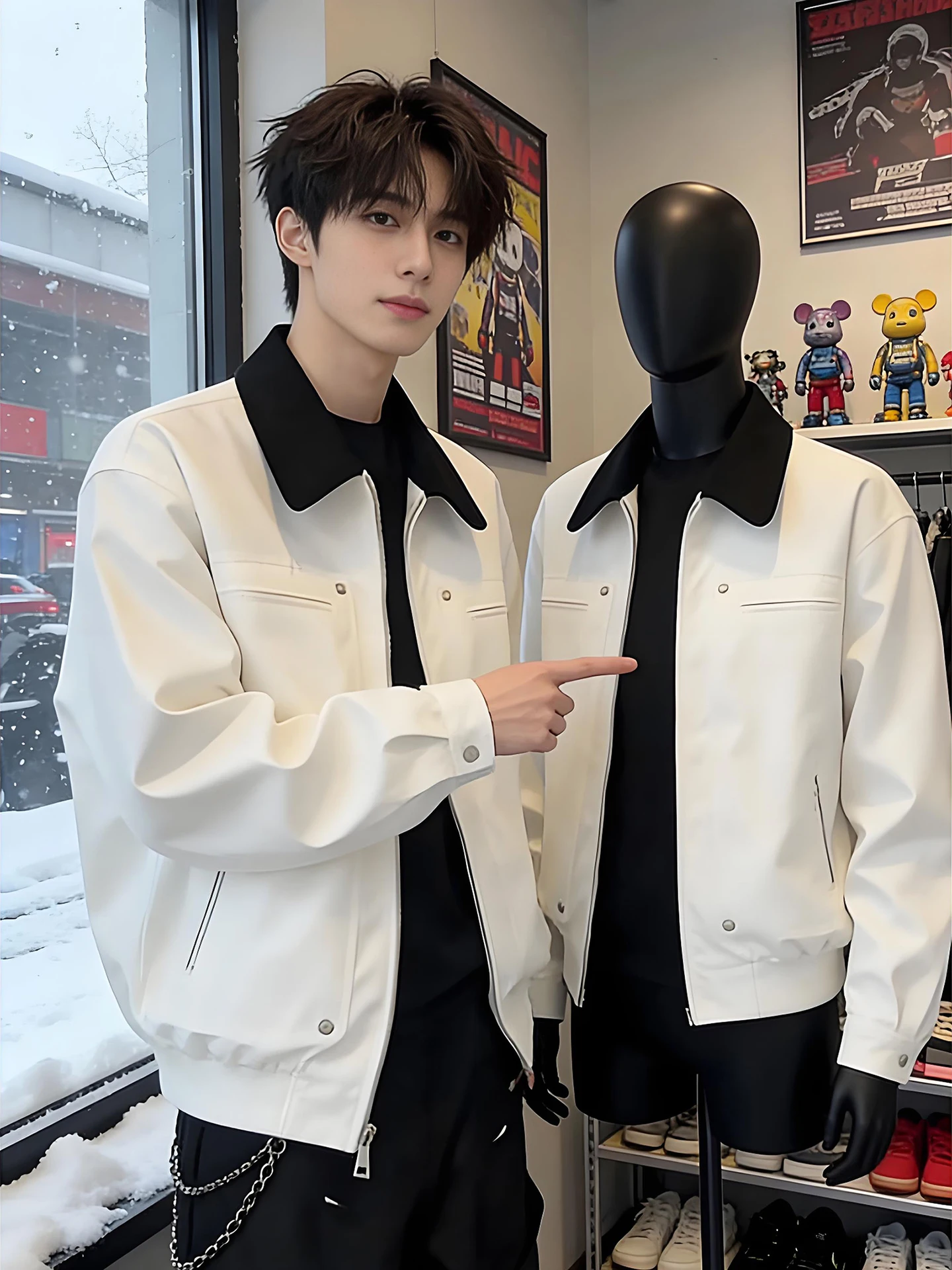 

Мужская рабочая куртка Cleanfit Detroit Workwear, белая, свободного кроя, из джинсовой ткани, для весны и осени, модная.