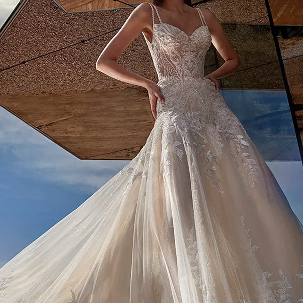 Robes de mariée élégantes en forme de cœur, dos nu, plissées, ligne a, robes de mariée personnalisées