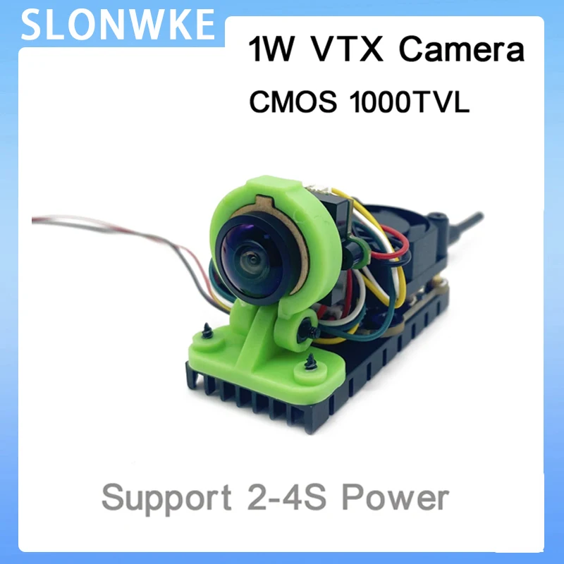 SLONWAKE 조절식 VTX 송신기 및 CMOS 1000TVL 별빛 마이크 FPV 카메라, RC용, 5.8G, 48CH, 100, 200, 400, 1000mW