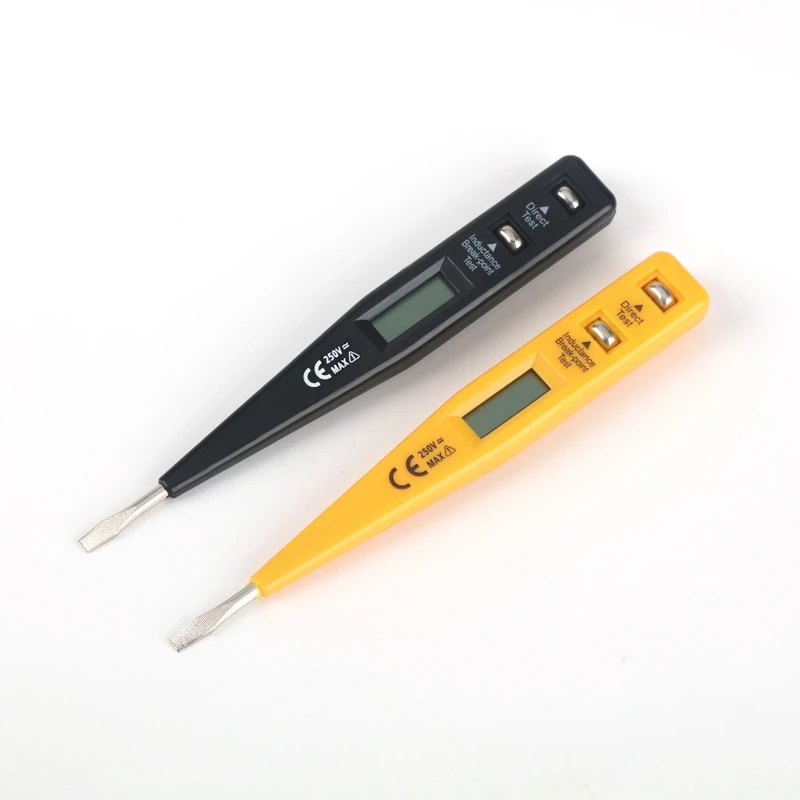 Digital Test Pencil Screwdriver Probe Light Voltage Tester Detector AC/DC 12-220V Electrical Test Pen Voltmeter,Black