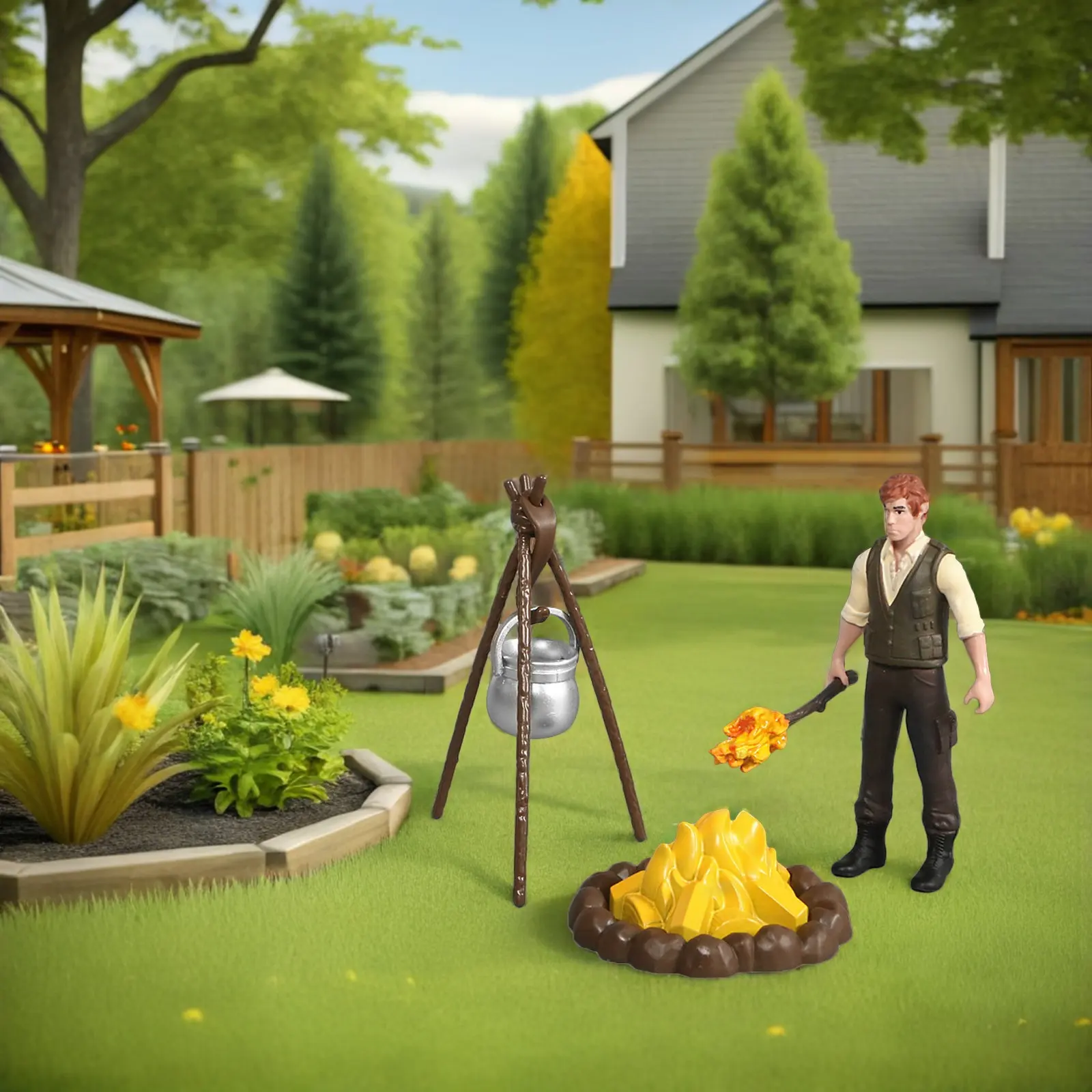 

Набор фигурок персонажей для сцен пожара в дикой природе из ПВХ для обучения в классе, декоративный набор для изучения природы и истории, для игровой комнаты