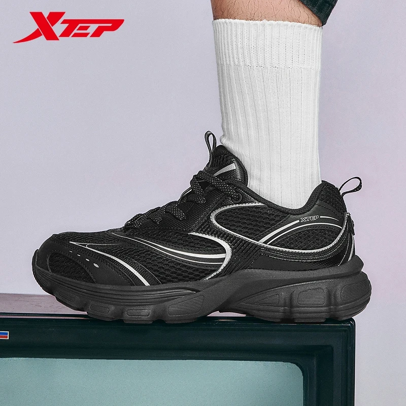 Xtep Casual Shoes For Men 2025 Spring Thick Sole Outdoor Chic Comfortable Sports Shoes High Street Vintage Sneakers 875119320002