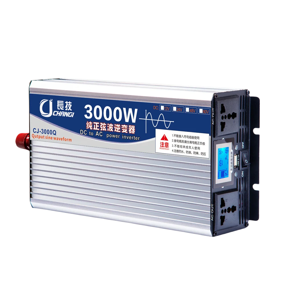 Pure Sine Wave Inverter DC 12V 24V 48V 60V 72V to AC 110V 220V 3000W 4000W 5000W Power Solar Car Inverters With USB LED Display