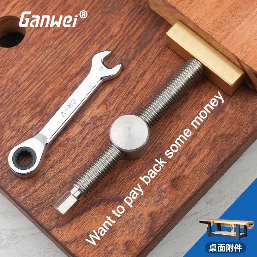 1/2PCS Ganwei 19MM 20MM Woodworking Table Vice Clamp Tiger Clamp Lock Set with Brass Stainless Steel Ratchet for Secure