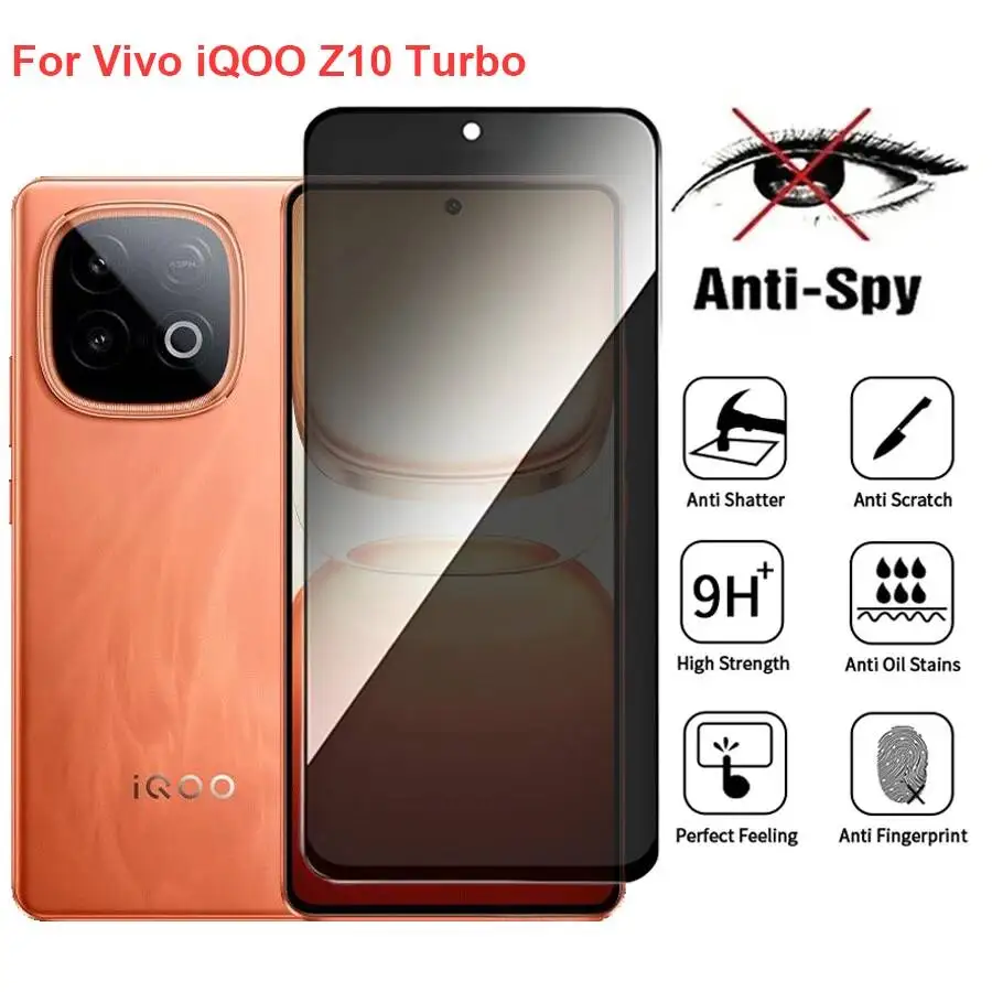 

Vivo Iqoo Z10 V2452A Anti Spy Privacy Tempered Glass Screen Protector Compatible For Iqooz10 Turbo Phone Film