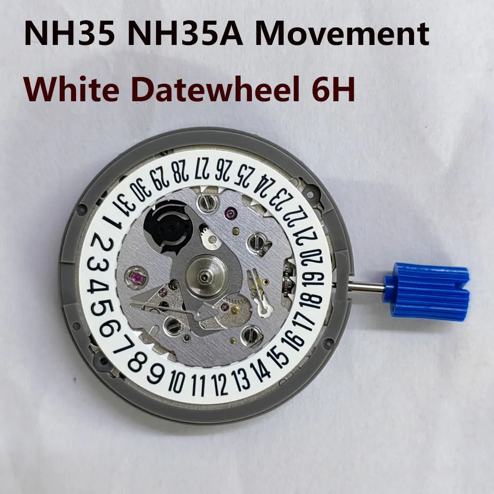 

NH35 Mechanical Movement High Accuracy 24 Jewels White 6H Datewheel Mod Replacement NH35A Automatic Mechanical Watches 6 O'Clock