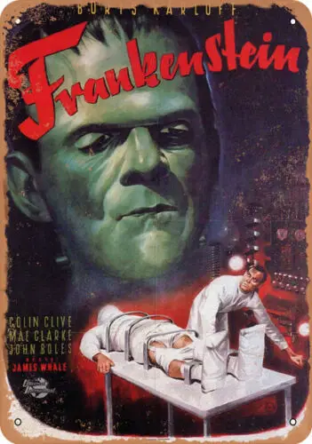 METAL SIGN Frankenstein with Doctor 1931 10