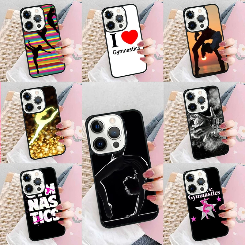 gymnastics silhouette Soft Phone Case Cover for iPhone 16 Promax 15 Pro 13 14 Plus 11 12 Mini XR XS MAX Coque