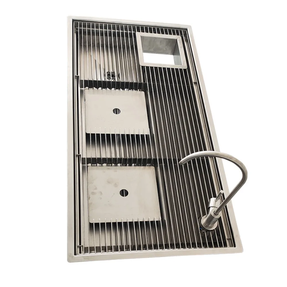 Durable Stainless Steel Built In Cup Washing Device For Milk Tea Coffee Hand Pour Workstation